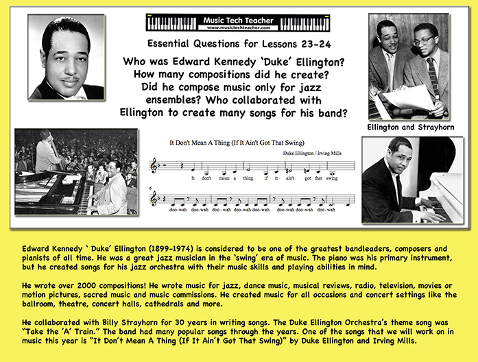 Duke Ellington Essential Questions Lesson and Poster
